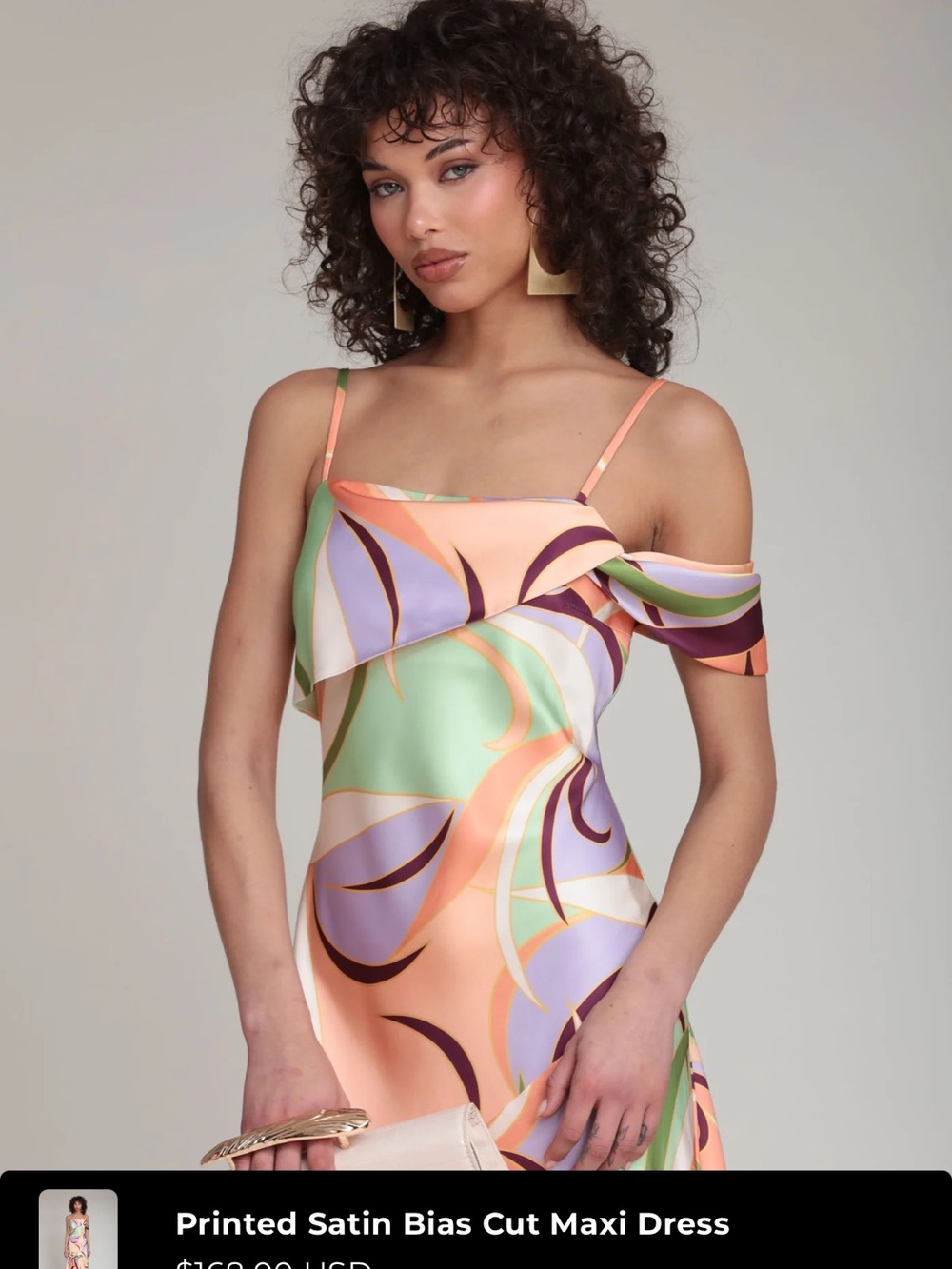 Avec Les Filles Printed Satin Maxi Dress - “Emilio Pucci” Style